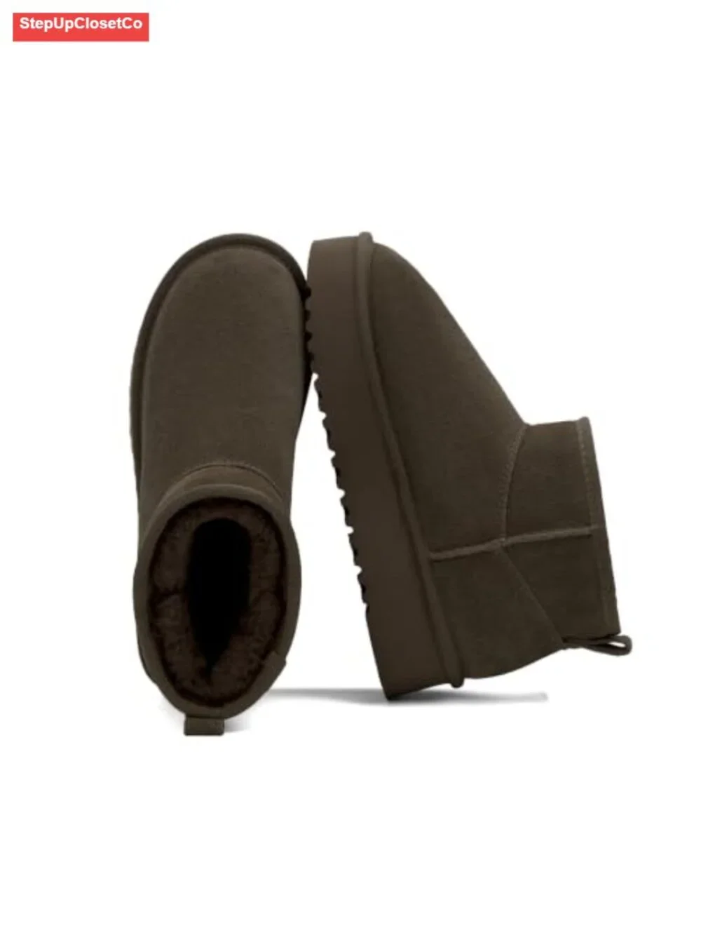 Genuine Suede Fur Trim Winter Snow Boots for Women Faux Fur Lining EVA Outsole